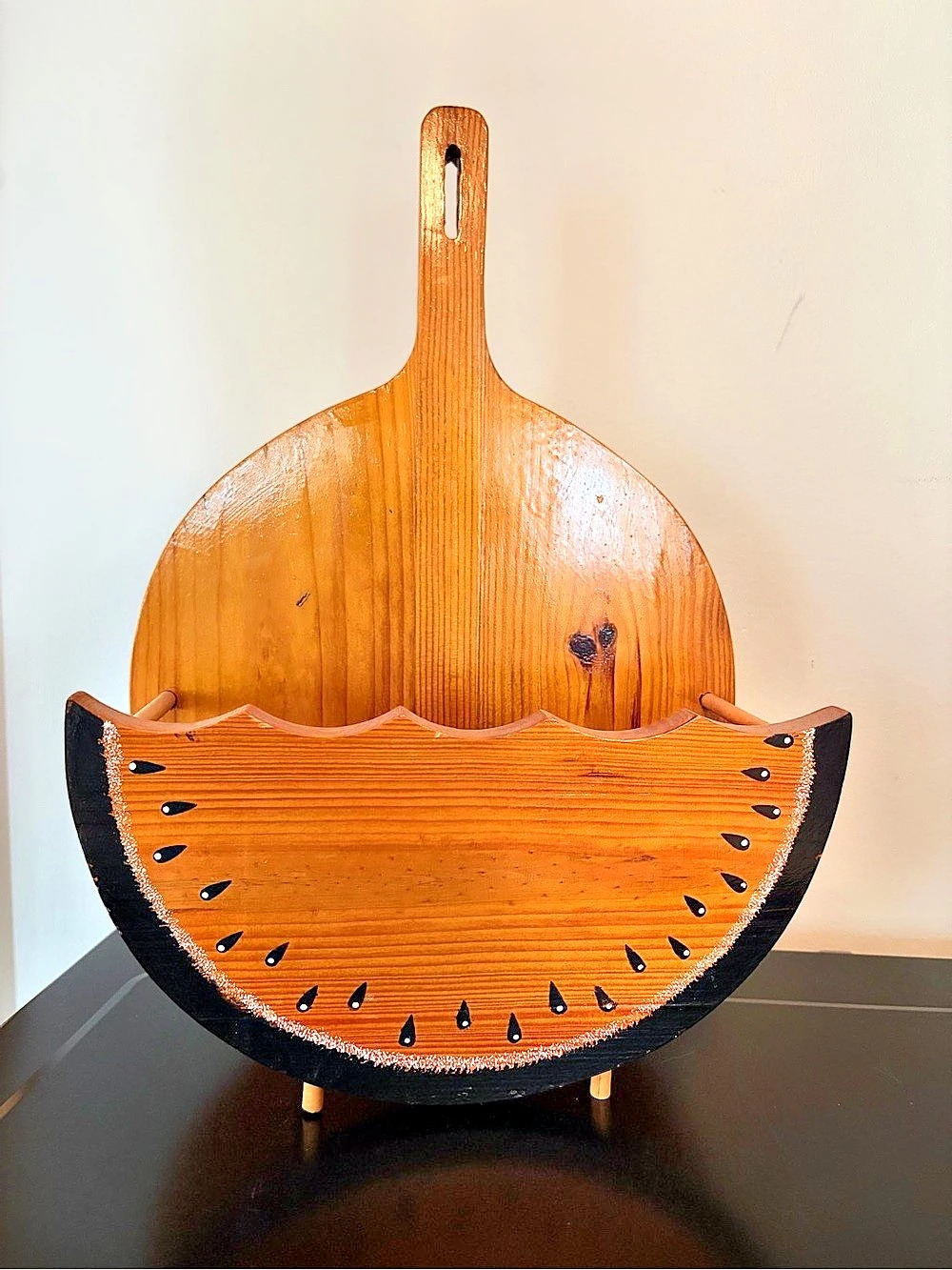Vintage Wooden Watermelon Paper Plate Holder